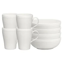 Dots breakfast bowl 60 cl 4-pack, Creamy white
