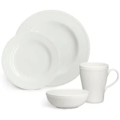 Dots mug 35 cl 4-pack, Creamy white