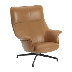 Doze armchair swivel base, Refine leather cognac-black