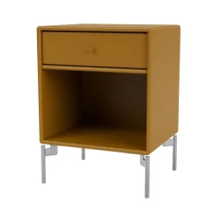 Dream bedside table, Amber, chrome legs