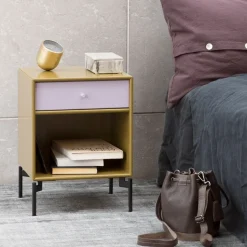 Dream bedside table, Iris 164, chrome legs