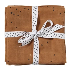 Dreamy Dots baby blanket 120x120 cm 2-pack, Mustard