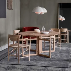 Drop Leaf dining table HM6, White oiled oak
