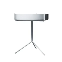 Drum table, White glazed-h.46cm-white stand
