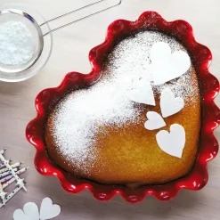 Emile Henry pie dish heart 1.5 L, Red