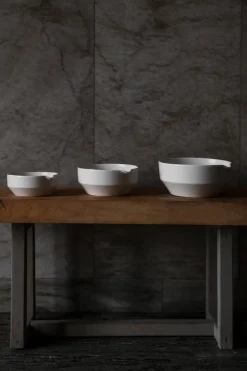Ernst bowl natural white, H9 cm Ø20 cm