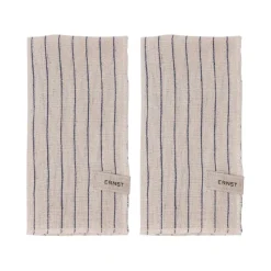 Ernst napkin 2 pack striped 40x40 cm, Blue-beige