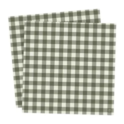 Ernst napkin checkered 33x33 cm 20-pack, Green-light grey