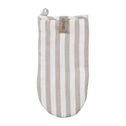 Ernst oven mitt wide stripes, Beige-white stripe
