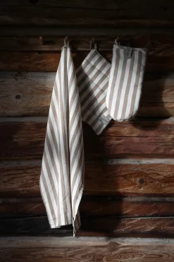 Ernst oven mitt wide stripes, Kola white