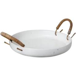 Ernst tray with handle white, Ø25 cm