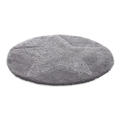 Etol star rug round, graphite grey