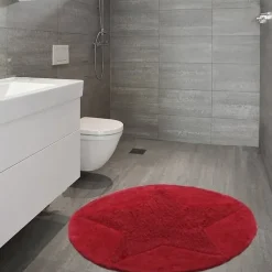 Etol star rug round, red