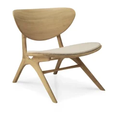 Eye lounge armchair, Oak, off-white