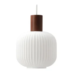 Fair pendant lamp Ø20cm, Frosted glass-dark stained ash