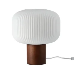 Fair table lamp 34.5 cm, Frosted glass-dark stained ash