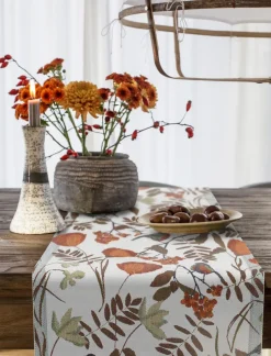 Fåglabäck table runner 35x120 cm, Brown