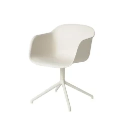 Fiber armchair office chair swivel base with return, White, white base