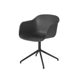Fiber armchair office chair swivel base with return, Black-anthracite black base