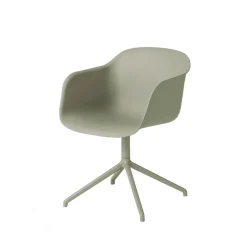 Fiber armchair office chair swivel base with return, Dusty green, green base