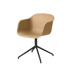 Fiber armchair office chair swivel base with return, Ochre-anthracite black