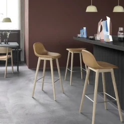 Fiber counter stool 65 cm, Ochre, oak legs