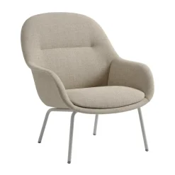 Fiber Lounge armchair with steel legs, Ecriture 240-grey