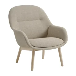 Fiber Lounge armchair with oak legs, Ecriture 240-grey