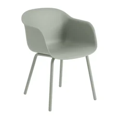 Fiber Outdoor armchair with steel legs, Dusty green