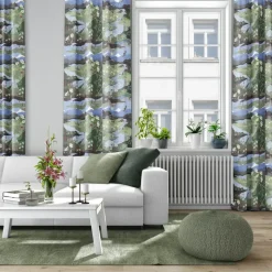 Fjällvandring fabric, Blue-green