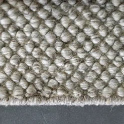 Flock wool carpet nature grey, 200x300 cm