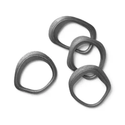 Flow napkin ring 4-pack, black brass