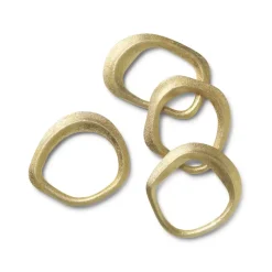 Flow napkin ring 4-pack, Brass