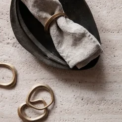 Flow napkin ring 4-pack, Brass