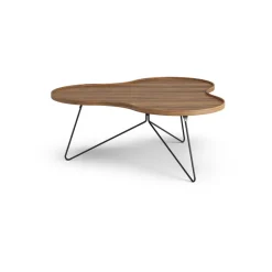 Flower mono table Special Edition 107x114 cm, H45 cm-lacquered walnut-black lacquered steel