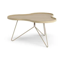 Flower mono table 84x90 cm, H45 Oak lacquered-nutmeg RAL1019