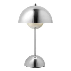 Flowerpot portable table lamp VP9, Chrome