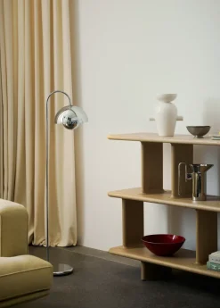 Flowerpot VP12 floor lamp, Chrome