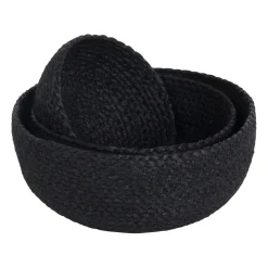 Flätad bread basket 3-pack, Black