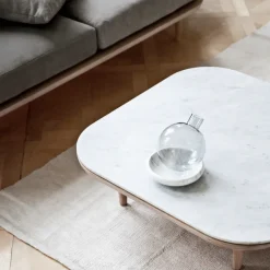 Fly table Sc4, Light oiled oak + white marble