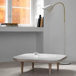 Fly table Sc4, Light oiled oak + white marble