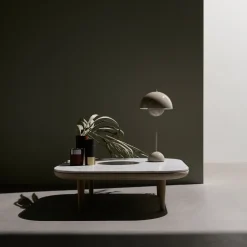 Fly table Sc4, Light oiled oak + white marble