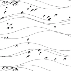 Flyttfåglar fabric, black