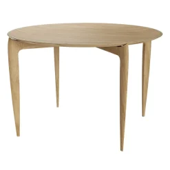 Foldable Tray Table Ø60 cm, Oiled oak