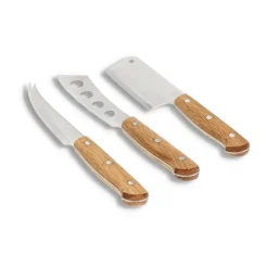 Foresta cheese knife 3 pieces, Oak-stainless steel