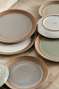 Fossil plate Ø26 cm, Green