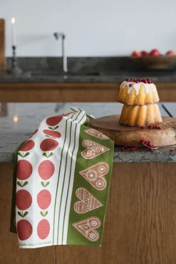 Fruit and cake kitchen towel 47x70 cm, Red-green