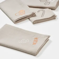 Fryd fabric napkins 45x45 cm 4 pieces, Light warm grey-beige