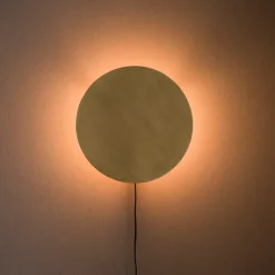 Full moon wall lamp Ø25 cm, Pale gold