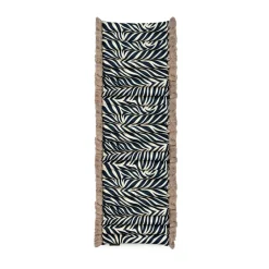 Garden Glory Outdoor seat cushion bench, Zebra fringe